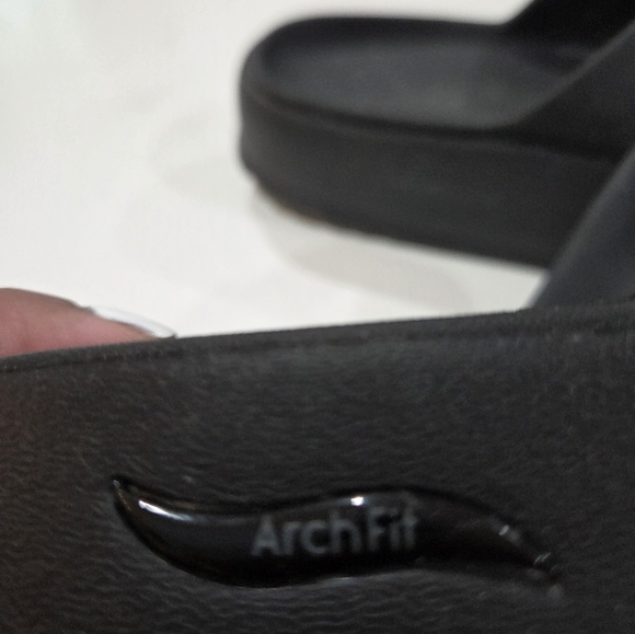 SCKECHERS Black Slide Sandals with Buckles - Picture 11 of 16